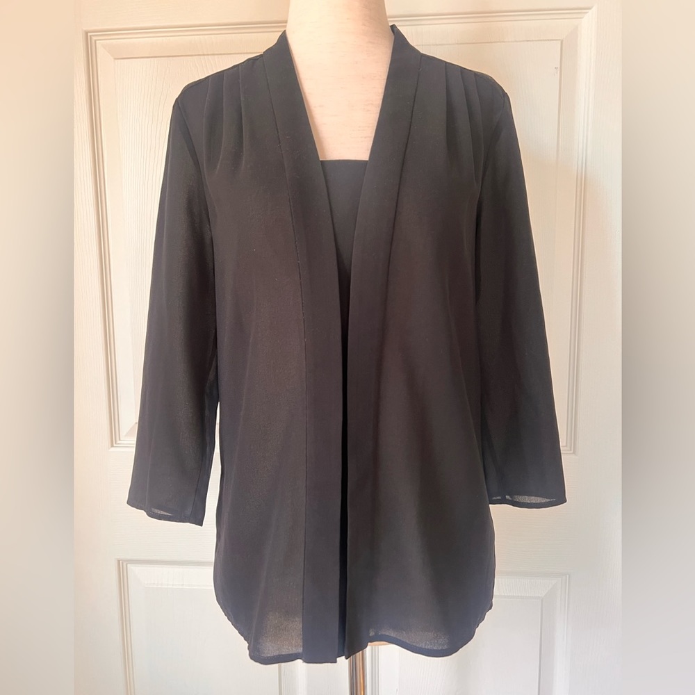 💛 Hugo Boss Sheer Black Blouse 3/4 Sleeves